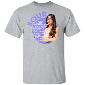 Olivia Rodrigo sour brutal traitor drivers license 2 step forward shirt, ls, hoodie