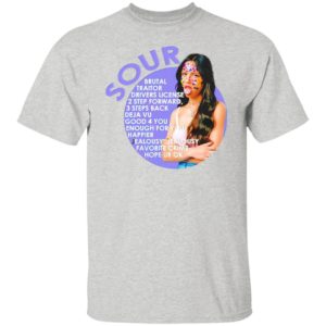Olivia Rodrigo sour brutal traitor drivers license 2 step forward shirt, ls, hoodie