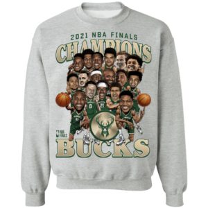 2021 NBA Champions Milwaukee Bucks Caricature Roster T-Shirt, Hoodie