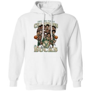 2021 NBA Champions Milwaukee Bucks Caricature Roster T-Shirt, Hoodie