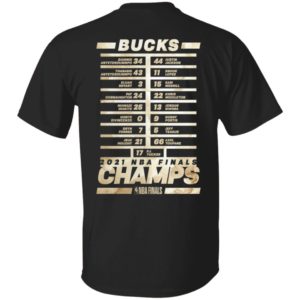 Milwaukee Bucks 2021 NBA Finals Champions Roster Drive T-Shirt