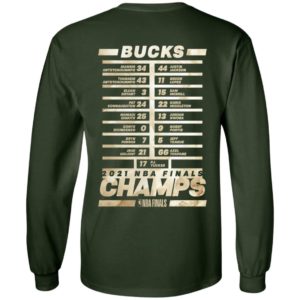 Milwaukee Bucks 2021 NBA Finals Champions Roster Drive T-Shirt