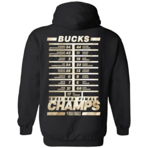 Milwaukee Bucks 2021 NBA Finals Champions Roster Drive T-Shirt