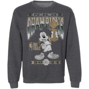 Milwaukee Bucks Junk Food 2021 NBA Finals Champions Mickey Mouse T-Shirt