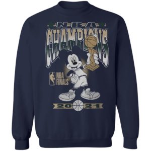 Milwaukee Bucks Junk Food 2021 NBA Finals Champions Mickey Mouse T-Shirt
