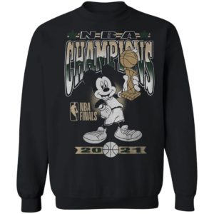 Milwaukee Bucks Junk Food 2021 NBA Finals Champions Mickey Mouse T-Shirt