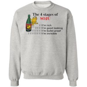 Garfield the 4 stages of soju i’m rich i’m good looking shirt