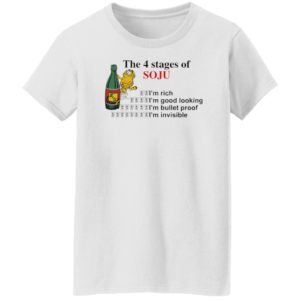 Garfield the 4 stages of soju i’m rich i’m good looking shirt