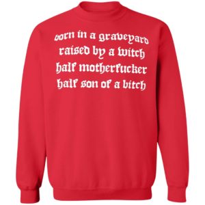 Born In A Graveyard Raised By A Witch Half Motherfucker Half Son Dave Show No Mercy Shirt