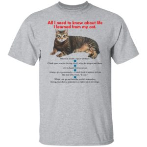 All I Need To Know About Life I Learned From My Cat Shirt, Hoodie