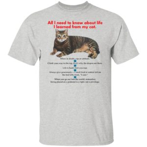 All I Need To Know About Life I Learned From My Cat Shirt, Hoodie