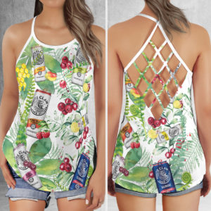 White Claw Hard Seltzer Criss Cross Open Back Tank Top