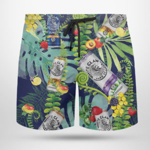 White Claw Hard Seltzer Hawaiian Button Up Shirt, Beach Shorts