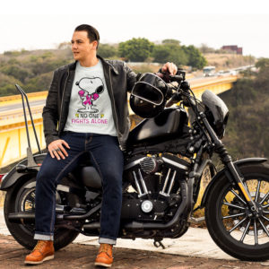 Snoopy No One Fights Alone Breast Cancer Awareness Shirt, ls, hoodie