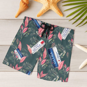 Michelob Ultra Hawaiian Shirt, Beach Shorts For Men
