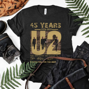 U2 Band 45 Years 1976-2021 Signatures Thank You For The Memories Shirt