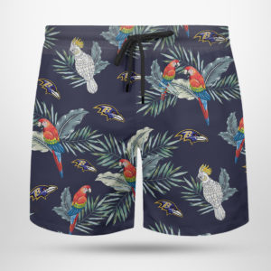 Baltimore Ravens Hawaiian Shirt, Beach Shorts for Men