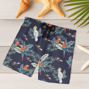 Baltimore Ravens Hawaiian Shirt, Beach Shorts for Men