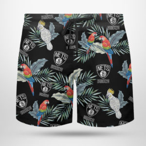 Brooklyn Nets Hawaiian Shirt, Beach Shorts for Men