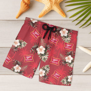 MILLER HIGH LIFE Beer Hawaiian Shirt, Beach Shorts for Men