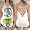 Natural Lime White Claw Glitter Costume Criss Cross Tank Top