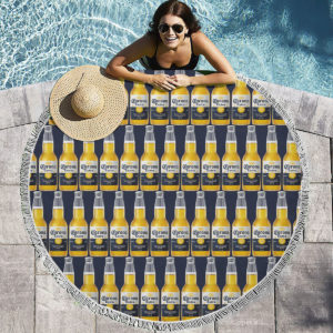 Corona Extra Beer Round Beach Towel