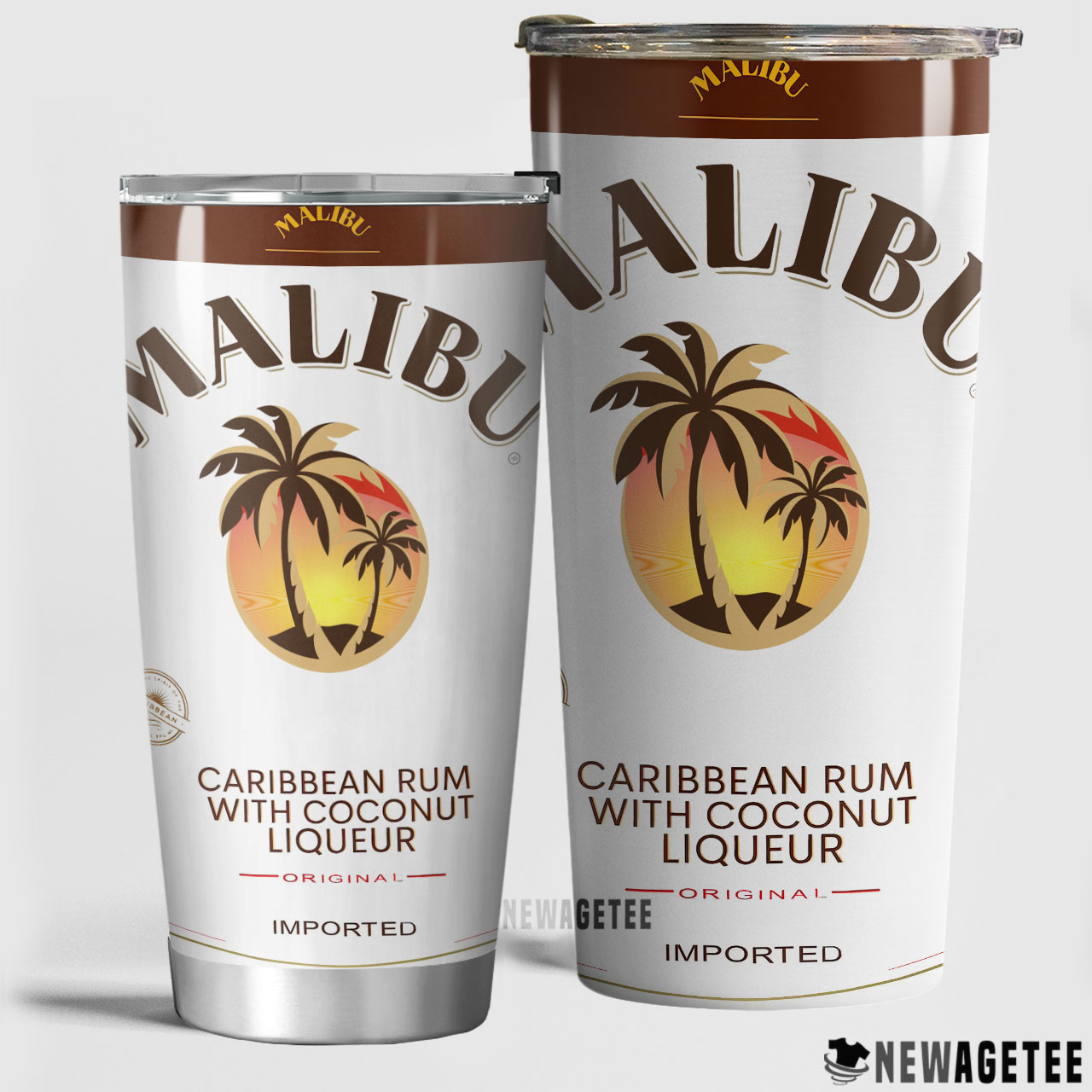 Malibu Liqueur Skinny Tumbler Stainless Steel 20oz 30oz