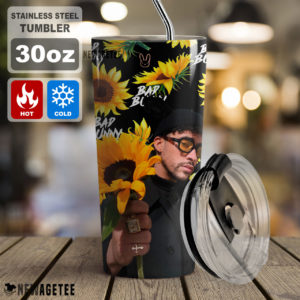 Bad Bunny Sunflower Skinny Tumbler Stainless Steel 20oz 30oz