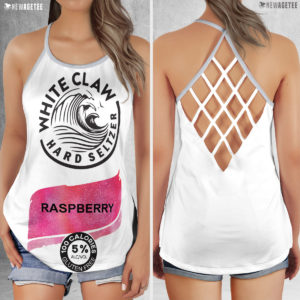 Raspberry White Claw Glitter Costume Criss Cross Tank Top