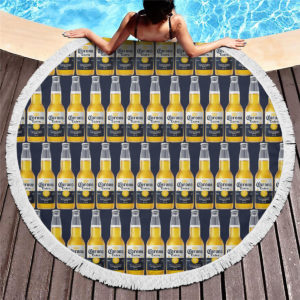 Corona Extra Beer Round Beach Towel