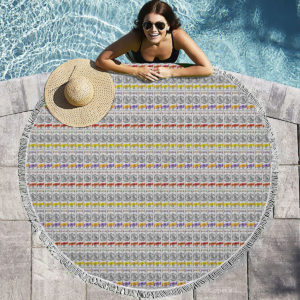 White Claw Round Beach Towel