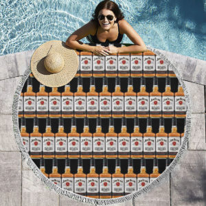 Jim Beam Bourbon Round Beach Towel