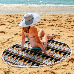 Jim Beam Bourbon Round Beach Towel