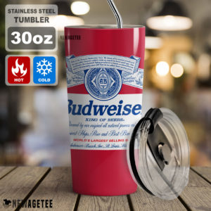 Budweiser Beer Tumbler Skinny 30oz 20oz