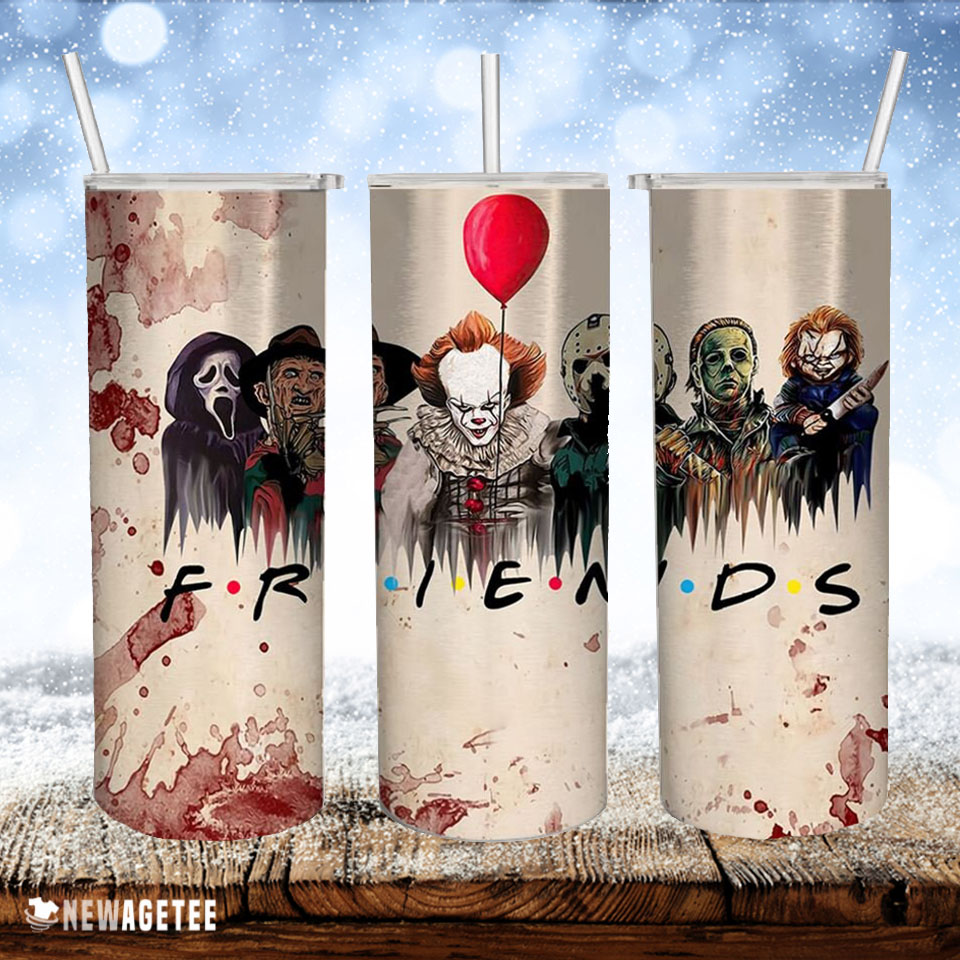 Friends Horror Characters Skinny Tumbler