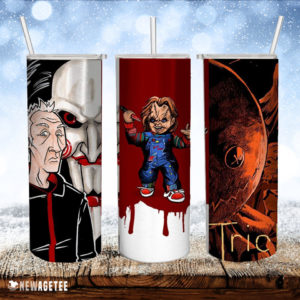 Jigsaw Chucky Peeping Tommy Horror Movies Skinny Tumbler