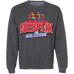The Simpsons Ned Flix and Chill Diddly shirt