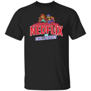The Simpsons Ned Flix and Chill Diddly shirt