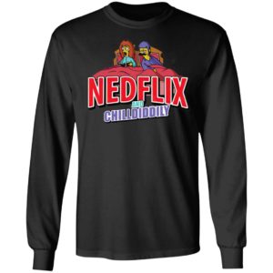 The Simpsons Ned Flix and Chill Diddly shirt
