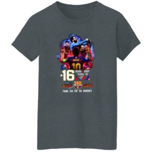 16 Years Of Barcelona 2005 2021 Lionel Messi Signatures Thank You For The Memories Shirt