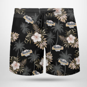 Modelo Beer Hawaiian Shirt, Beach Shorts for Men