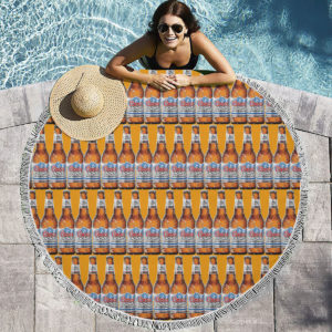 Coors Light Beer Round Beach Towel
