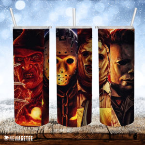 Horror Movie Halloween Skinny Tumbler Friday the 13th Nightmare on Elm Street Tumbler