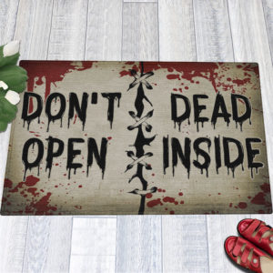 1 Indoor Outdoor Doormat Dont Open Dead Inside Halloween Zombie Doormat