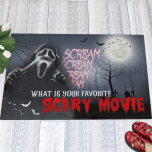 Scream Creepy What Is Your Favorite Scary Movie Halloween Doormat