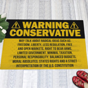 Warning Conservative Funny Political Warning Doormat