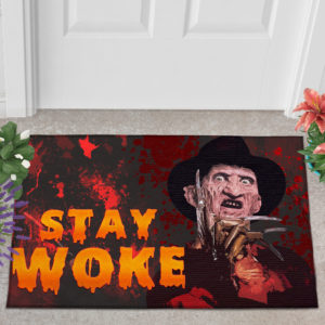 2 Outdoor Door Mat Freddy Stay Woke Horror Halloween Doormat