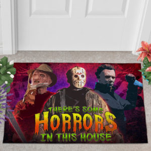 2 Outdoor Door Mat There Is Some Horrors in This House Halloween Horror Characters Doormat