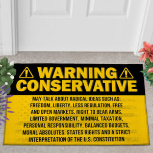 Warning Conservative Funny Political Warning Doormat