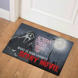 Scream Creepy What Is Your Favorite Scary Movie Halloween Doormat